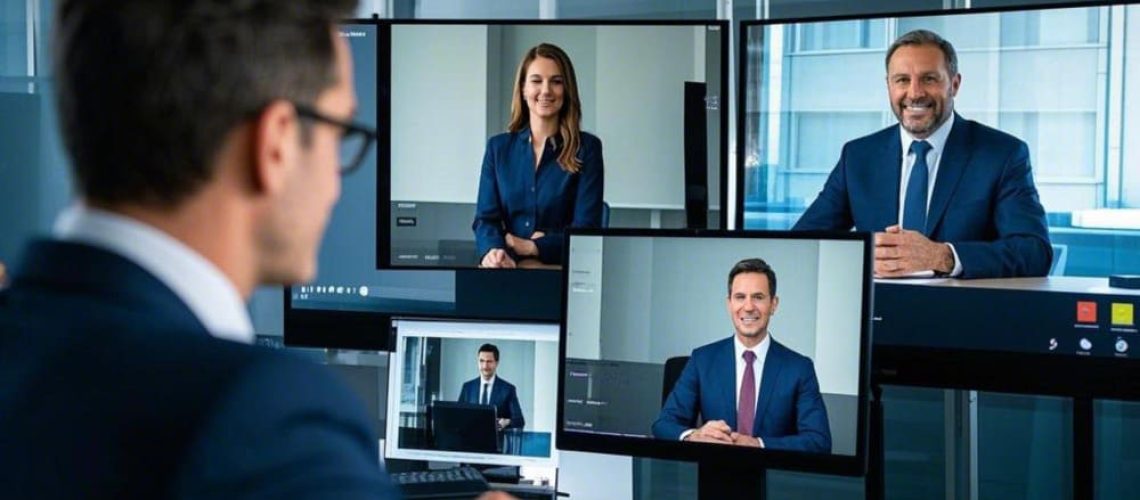 Reunión de empresa a distancia